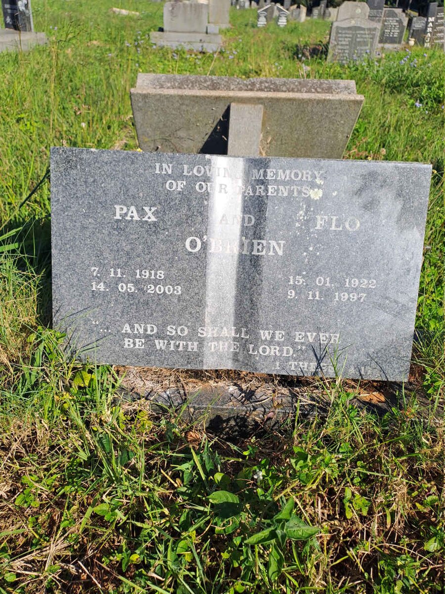 O'BRIEN Pax 1918-2003 & Flo 1922-1997