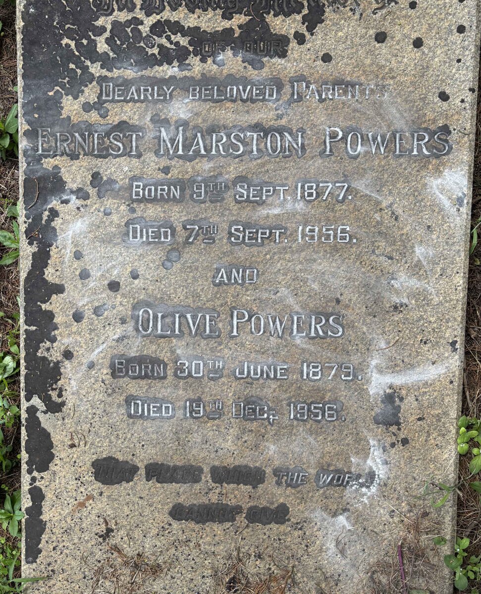 POWERS Ernest Marston 1877-1956 & Olive 1879-1956