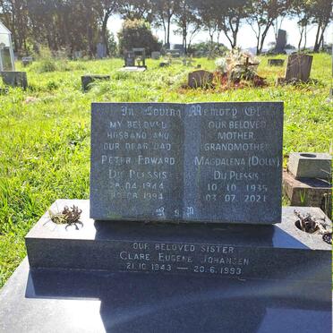 PLESSIS Peter Edward, du 1944-1994 & Magdalena 1935-2021 :: JOHANSEN Clare Eugene 1943-1993