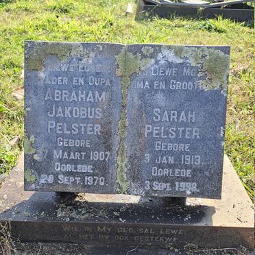 PELSTER Abraham Jacobus 1907-1970 & Sarah 1913-1998