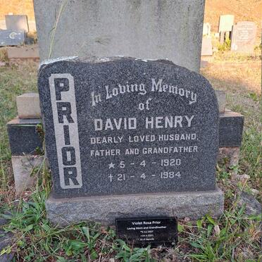 PRIOR David Henry 1920-1984 & Violet Rosa 1927-2021
