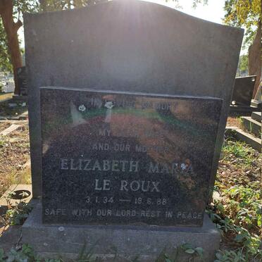 ROUX Elizabeth Maria, le 1934-1988