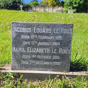 ROUX Jacobus Eduard, le 1891-1964 & Maria Elizabeth 1895-1980
