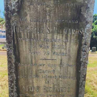 RICHARDS Fortescue S. -1933 & Mary -1935