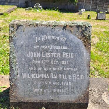 REID John Lister -1951 & Wilhelmina Balsillie -1958