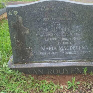 ROOYEN Gert Renier, van 1905-1967 & Maria Magdelena 1910-1997