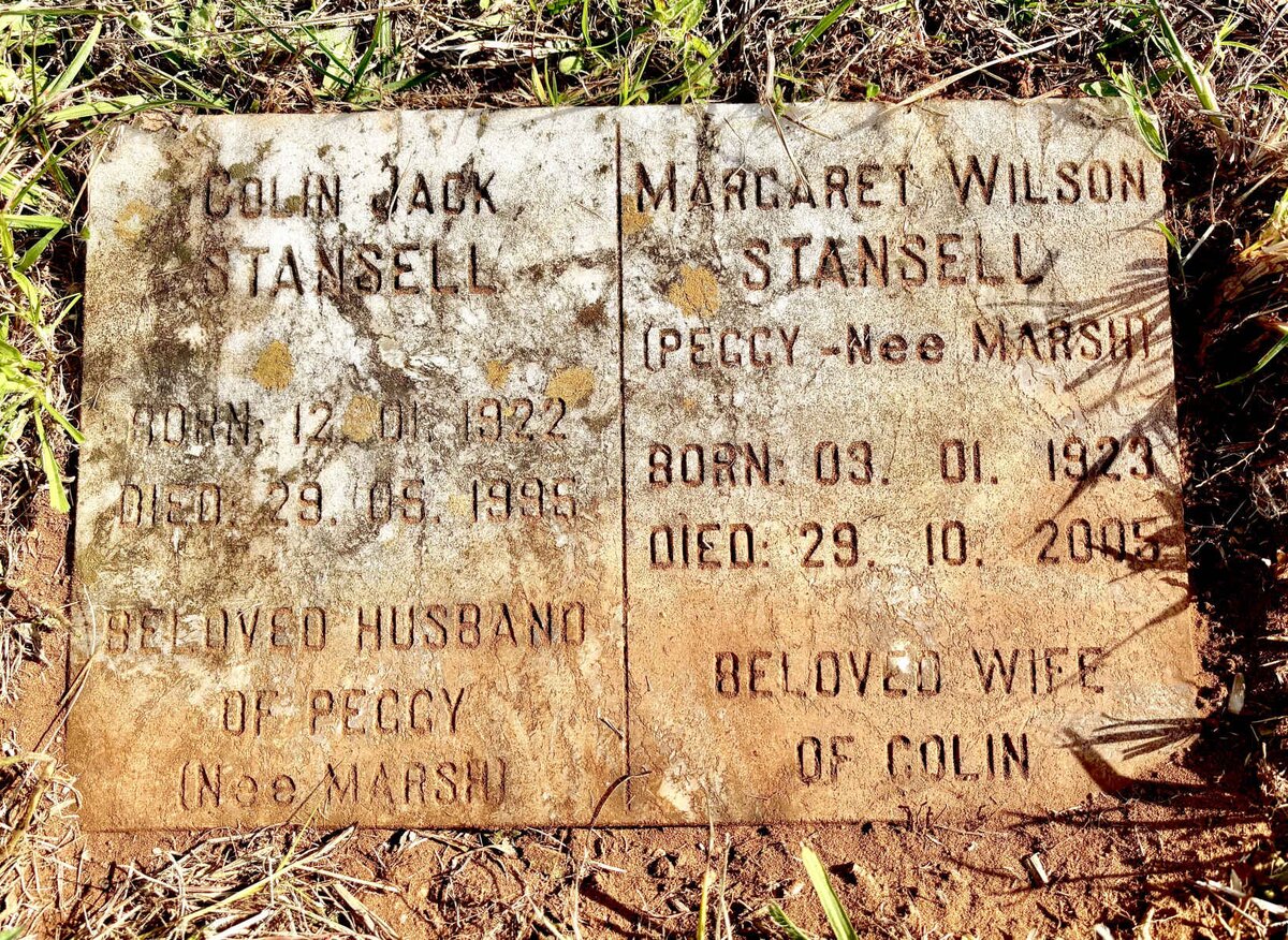STANSELL Colin Jack 1922-1995 & Margaret Wilson MARSH 1923-2005