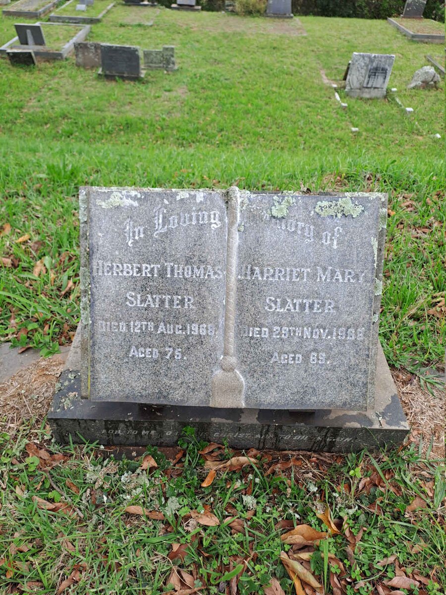 SLATTER Herbert Thomas -1968 & Harriet Mary -1968
