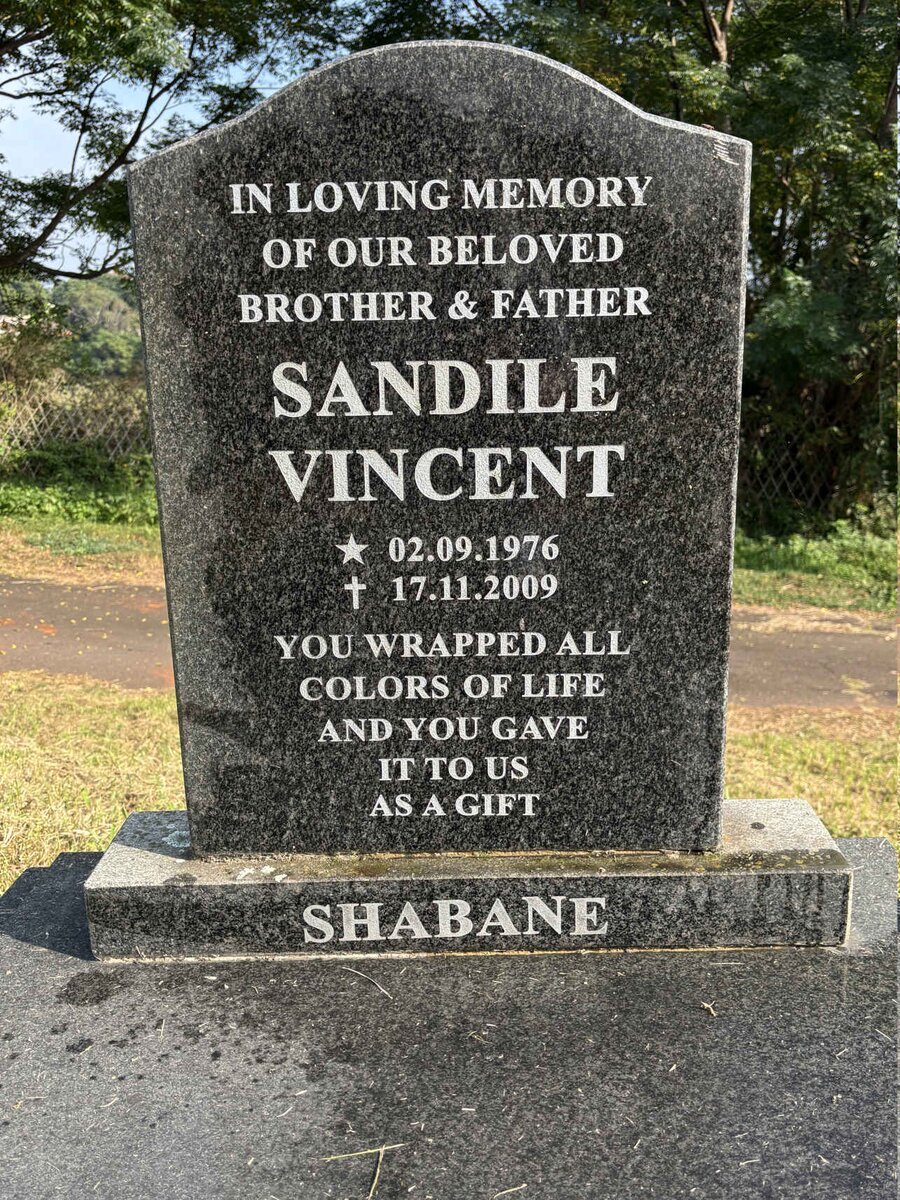 SHABANE Sandile Vincent 1976-2009