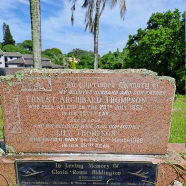 THOMPSON Ernest Archibald -1955 & Lily -1986 :: BIDDINGTON Gloria Roma 1931-2008 :: THOMPSON Barry Raymond 1937-2011