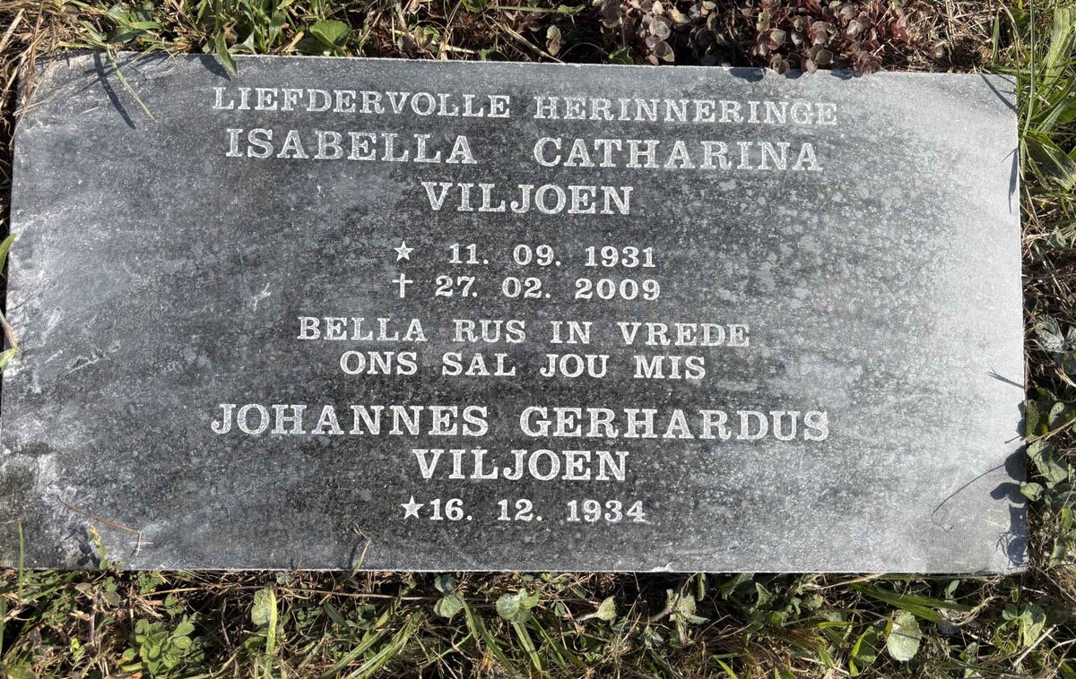 VILJOEN Isabella Catharina 1931-2009 :: VILJOEN Johannes Gerhardus 1934-
