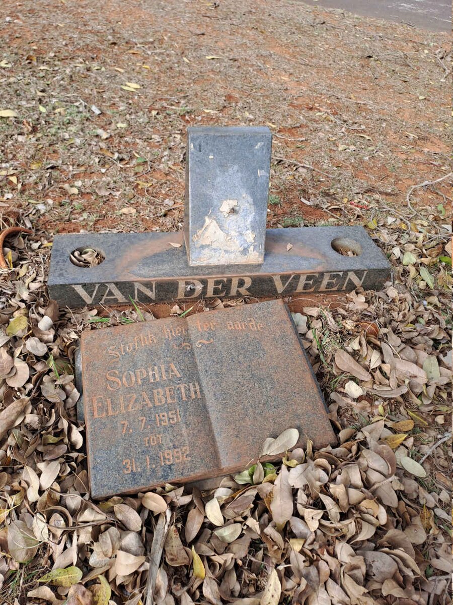VEEN Sophia Elizabeth, van der 1951-1992