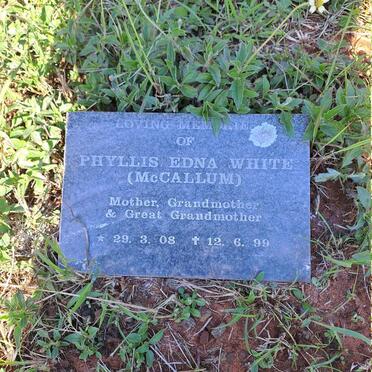 WHITE Phyllis Edna nee MCCALLUM 1908-1999