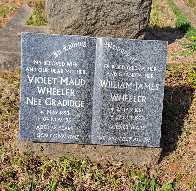 WHEELER William James 1891-1973 & Violet Maud GRADIDGE 1893-1951