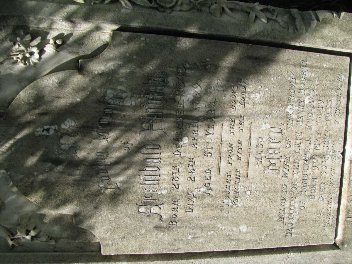 FINDLAY Archibald 1847-1899 &amp; Mary 1849-1935