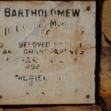 BARTHOLOMEW Edgar William 1894-1963 &amp; Muriel Iris 1906-1982