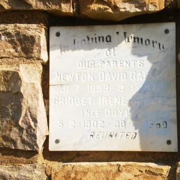 GASNEY Newton David 1908-1970 &amp; Bridget Irene DOYLE 1902-1980