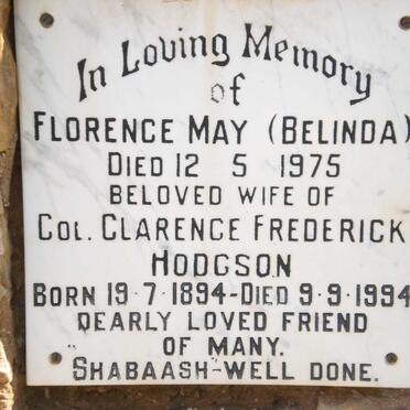 HODGSON Clarence Frederick 1894-1994 &amp;  Florence May -1975