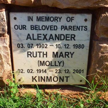 KINMONT Alexander 1902-1980 &amp; Ruth Mary 1914-2001