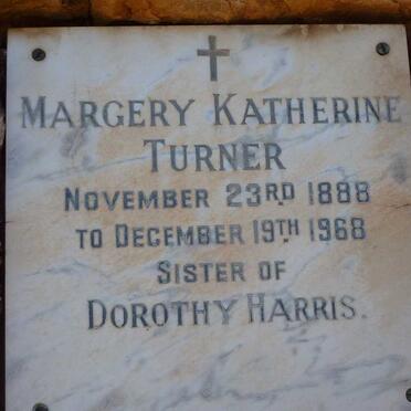 TURNER Margery Katherine 1888-1968