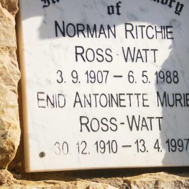 WATT Norman Ritchie, Ross 1907-1988 &amp; Enid Antoinette Muriel 1910-1997