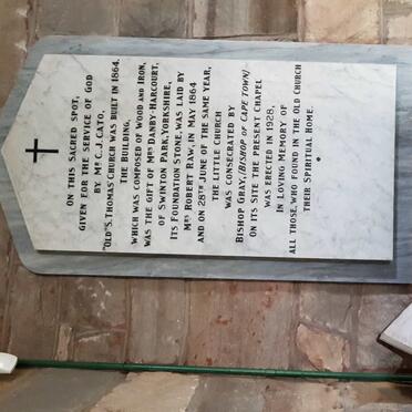 11. Plaque - Consecration of the church.