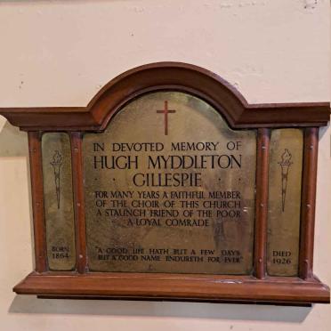 GILLESPIE Hugh Myddleton 1864-1926