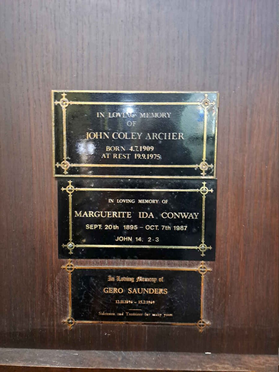 ARCHER John Coley 1909-1975 :: CONWAY Marguerite Ida 1895-1987 :: SAUNDERS Gero 1896-1969