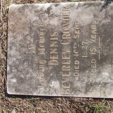 CROWDER Theophiius Beverley 1878-1950 &amp; Irene Maud 1880-1972 :: CROWDER Dennis Beverley -1927