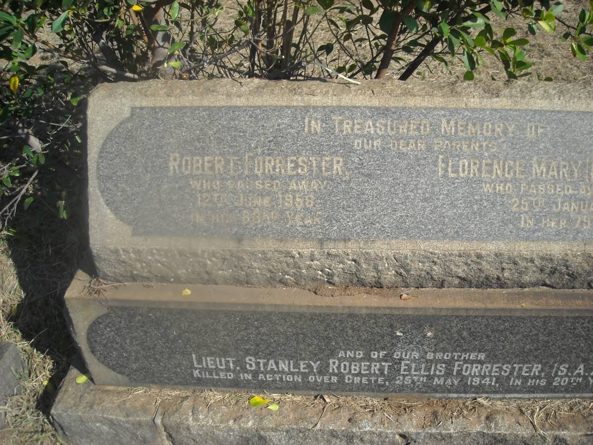 FORRESTER Robert -1958 &amp; Florence Mary -1959 :: FORRESTER Stanley Robert Ellis -1941