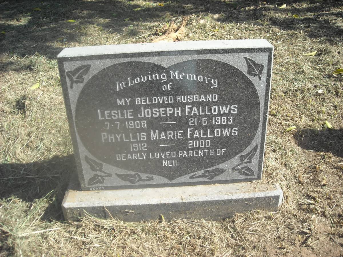 FALLOWS Leslie Joseph 1908-1983 &amp; Phyllis Marie 1912-2000
