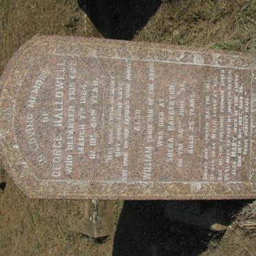 HALLOWELL George -1884 &amp; Mary -1897 :: HALLOWELL William -1896