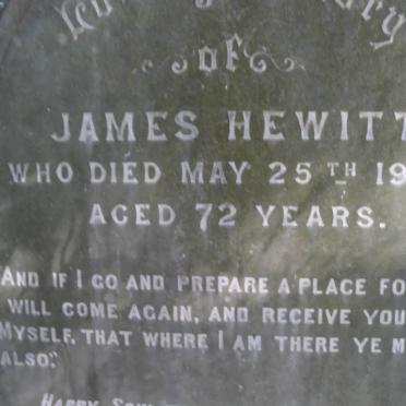 HEWITT James -1902 &amp; Ellen -1917 