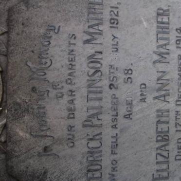 MATHER Frederick Pattinson -1921 &amp; Elizabeth Ann -1914 :: MATHER George-1916 :: MATHER SHAW David -1918 