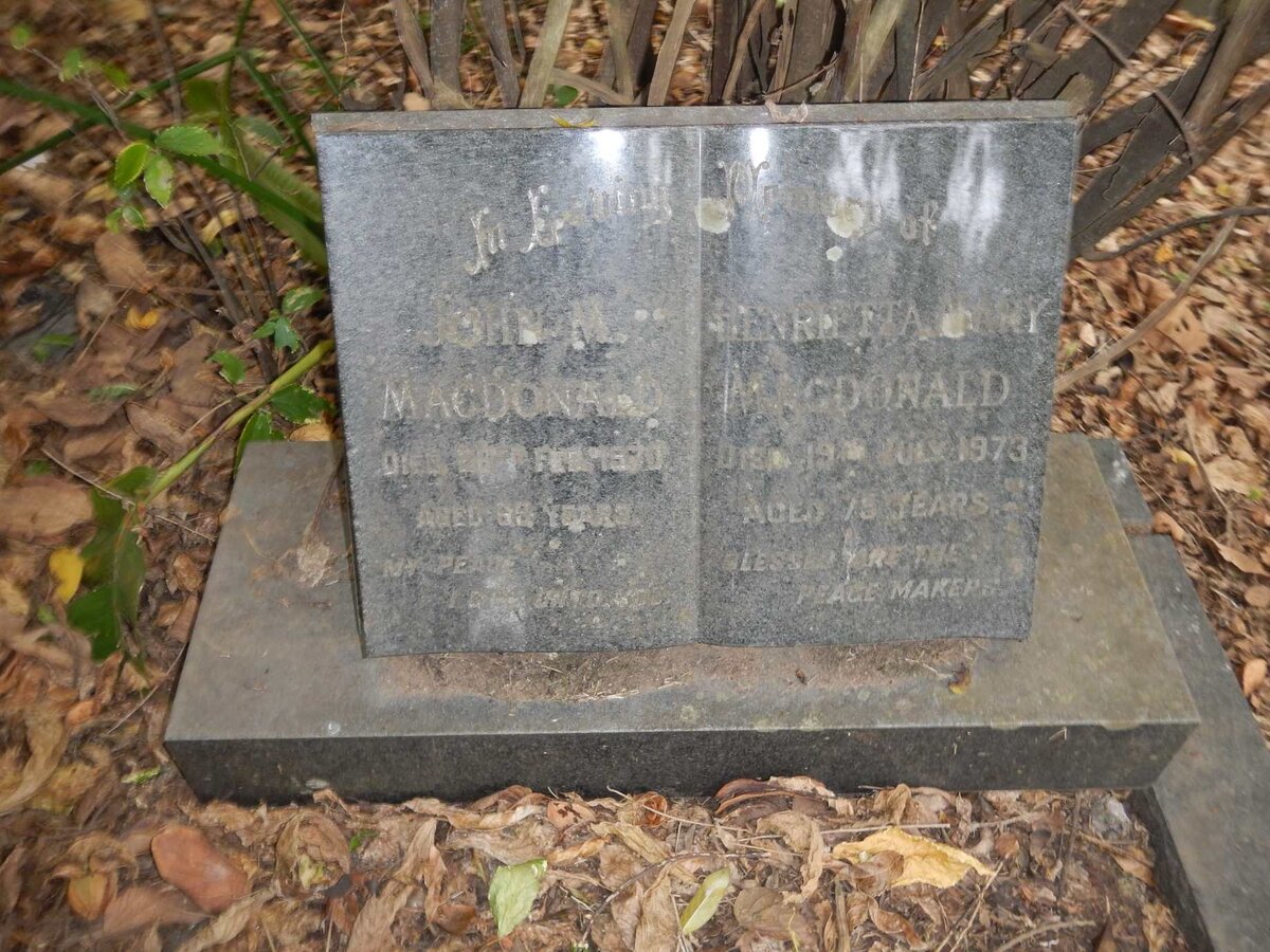 MacDONALD John M. -1970 &amp; Henrietta Mary -1973