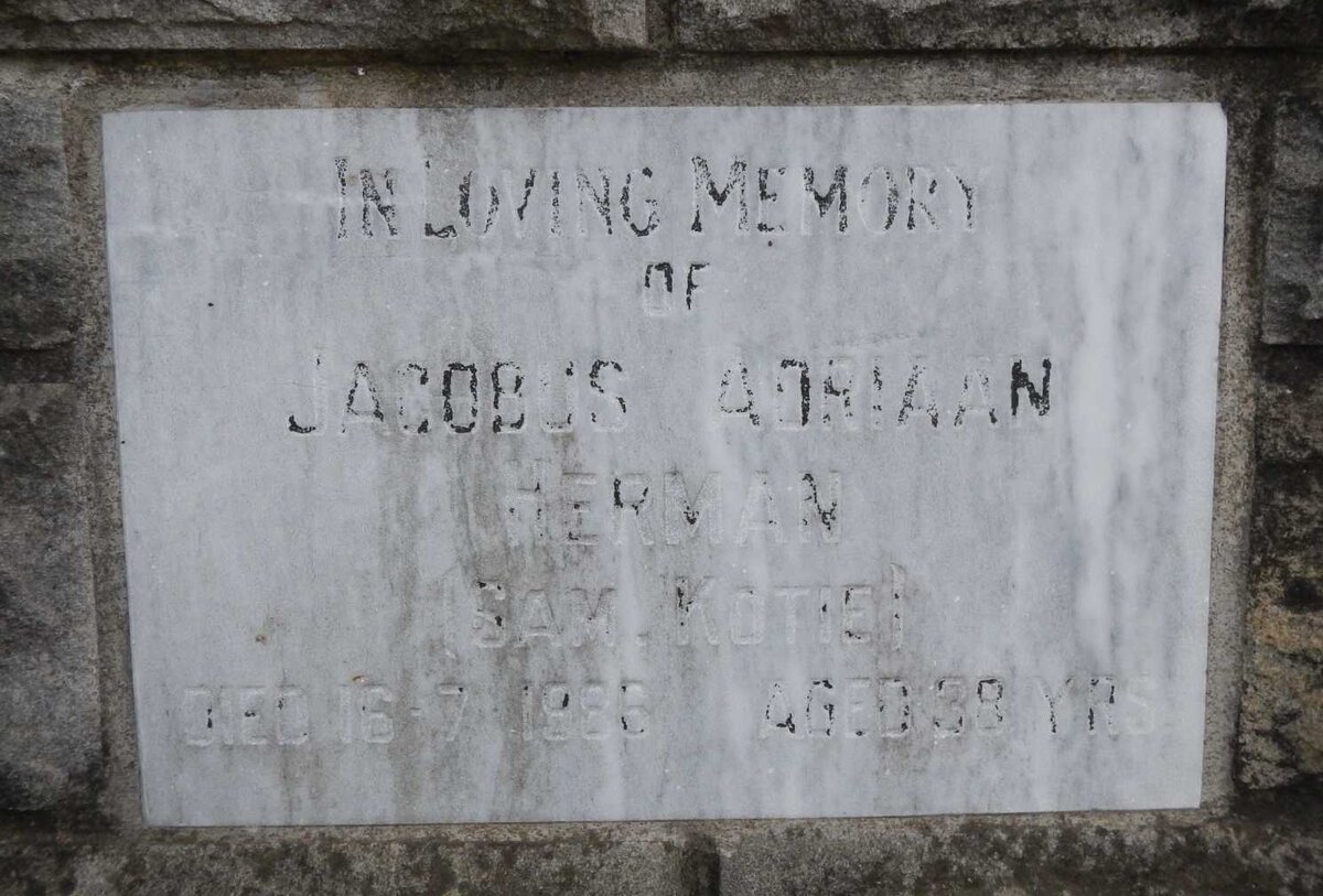 HERMAN Jacobus Adriaan -1986