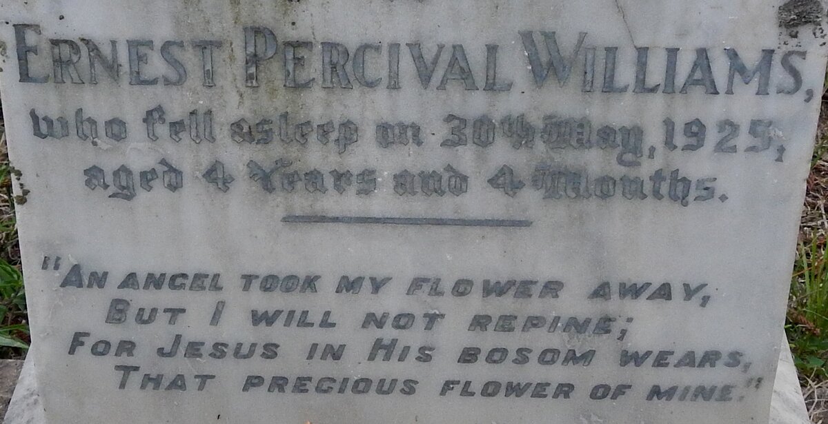 WILLIAMS Percival John Fernie -1962 :: WILLIAMS Ernest Percival -1925