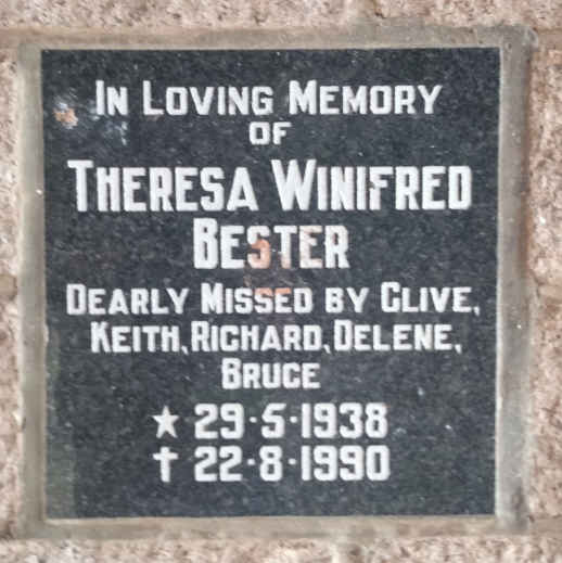 BESTER Theresa Winifred 1938-1990