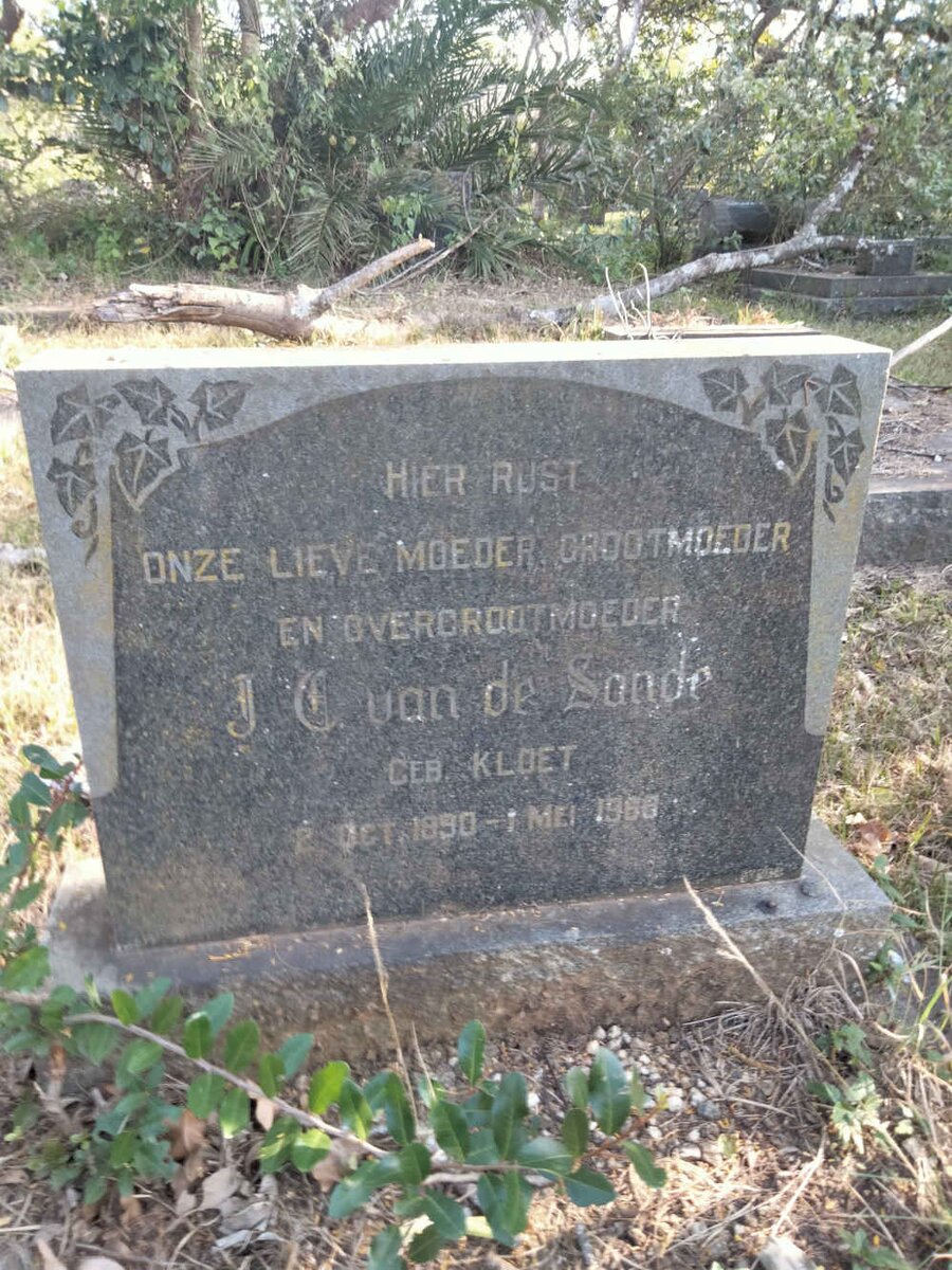 SANDE J.C., van de nee KLOET 1890-1968