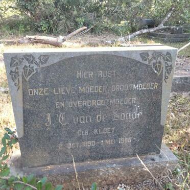 SANDE J.C., van de nee KLOET 1890-1968