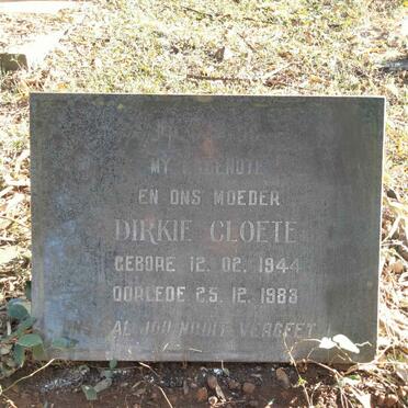 CLOETE Dirkie 1944-1983
