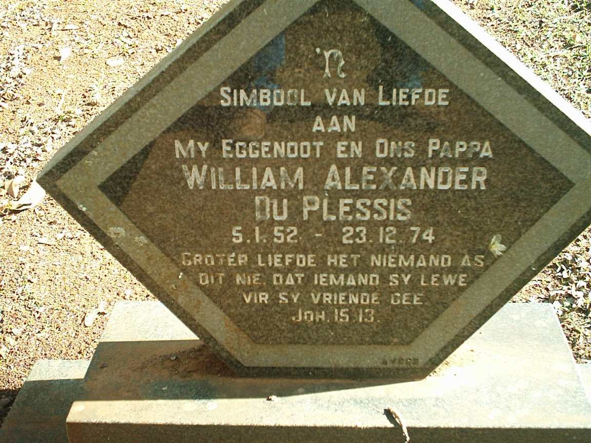 PLESSIS William Alexander, du 1952-1973