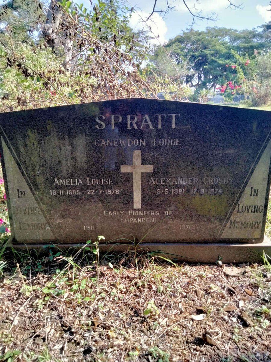 SPRATT Alexander Crosby 1891-1974 & Amelia Louise 1885-1978