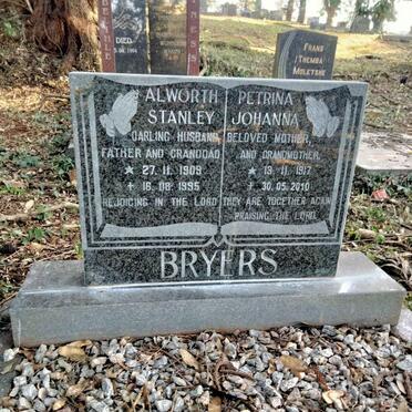 BRYERS Alworth Stanley 1909-1995 & Petrina Johanna 1917-2010