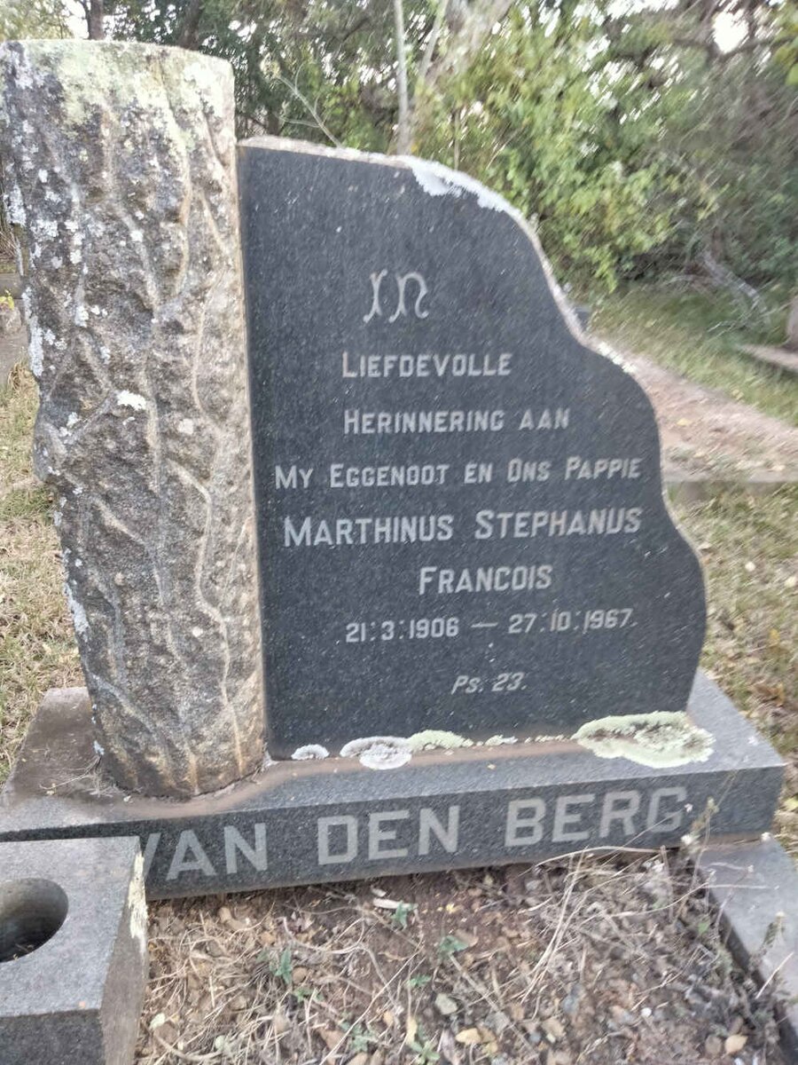 BERG Martinus Stephanus Francois, van den 1906-1967