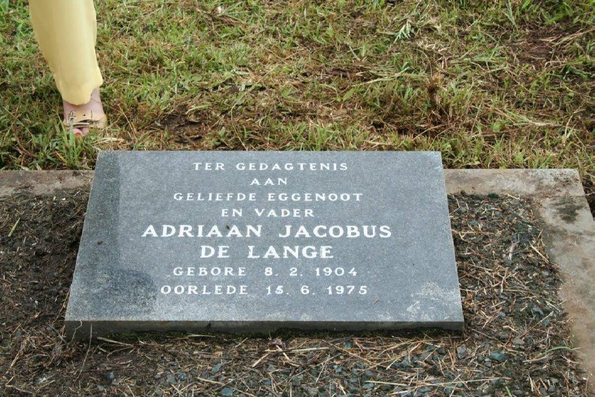 LANGE Adriaan Jacobus, de 1904-1975