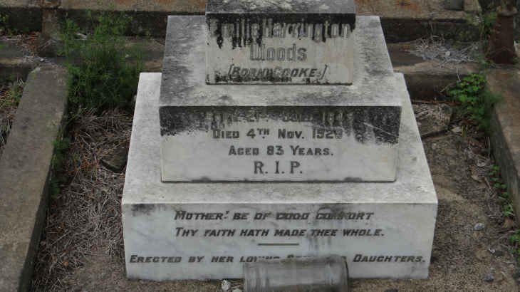 WOODS Emilie Harrington nee COOKE 1845-1928