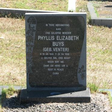 BUYS Phyllis Elizabeth nee VENTER 1924-1998