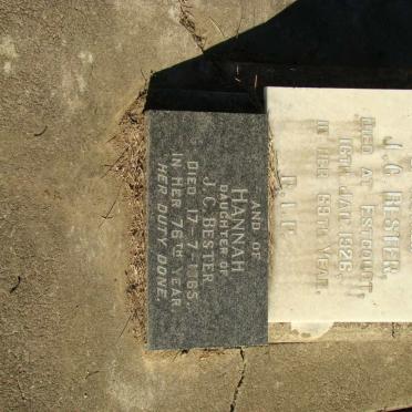 BESTER J.C. -1926 :: BESTER Hannah -1965