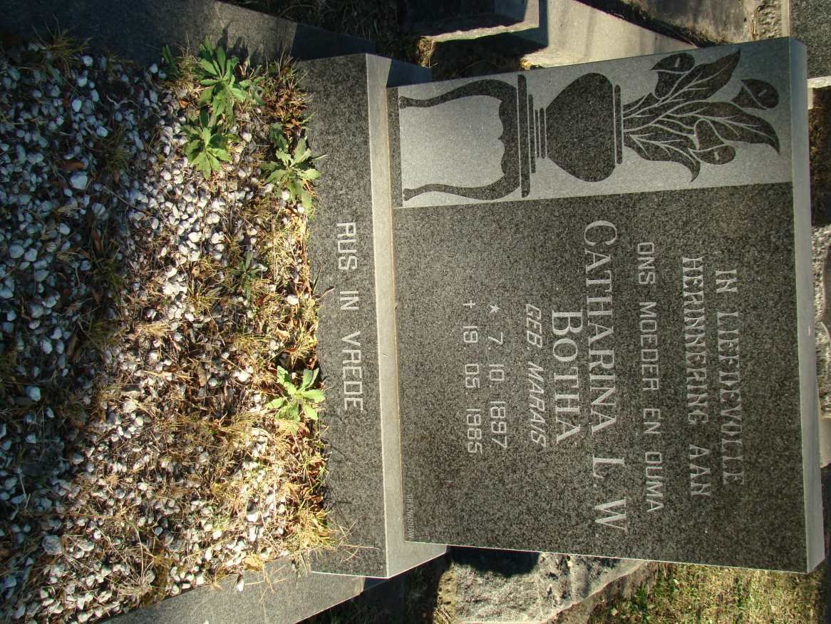 BOTHA Catharina L.W. nee MARAIS 1897-1985
